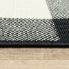 8' Black And Ivory Indoor Outdoor Runner Rug