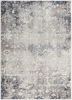 4' X 6' Navy And Beige Distressed Vines Area Rug