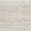 5' X 8' Ivory Distressed Ikat Pattern Area Rug