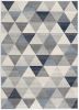 5' X 8' Navy Blue Geometric Diamond Area Rug