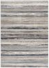 5' X 8' Blue And Beige Distressed Stripes Area Rug