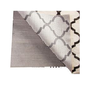 4' x 6' Ivory Striped Weave Non Slip Rug Pad