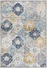 2' X 4' Blue and Yellow Floral Area Rug