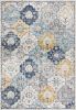 4' X 6' Blue and Yellow Floral Area Rug