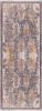 10' Gray And Ivory Oriental Runner Rug