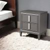 29" Dark Gray Solid Wood and Wood Two Drawer Nightstand