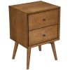 26" Solid Wood and Wood Two Drawer Nightstand