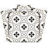 4" X 4" Black and White Rosa Peel and Stick Removable Tiles