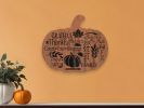Grateful Thankful Blessed Unframed Wood Pumpkin Wall Decor