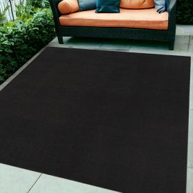 7' X 10' Black Indoor Outdoor Area Rug