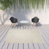 7' X 10' Beige And Ivory Indoor Outdoor Area Rug