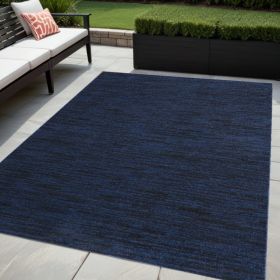5' X 7' Midnight Blue Stain Resistant Indoor Outdoor Area Rug