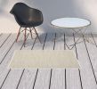4' Runner Beige And Ivory Indoor Outdoor Runner Rug