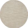 4' Beige And Ivory Round Indoor Outdoor Area Rug