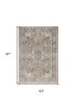 5' X 7' Beige And Grey Oriental Power Loom Non Skid Area Rug