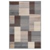 5' X 8' Gray Tan And Brown Patchwork Area Rug
