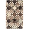 5' X 8' Ivory Brown And Black Quatrefoil Distressed Area Rug
