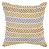 18" Yellow and White Throw Pillow
