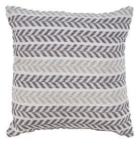 18" Gray and White Throw Pillow