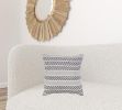 18" Gray and White Throw Pillow
