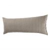 14" X 36" Tan Linen Throw Pillow with Fringe