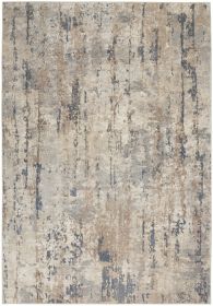 6' X 9' Beige Abstract Power Loom Area Rug