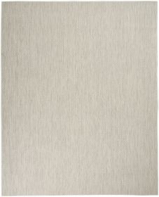 7' X 10' Ivory And Silver Indoor Outdoor Area Rug