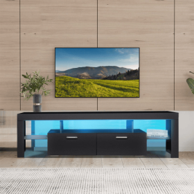 LED TV Stand Modern TV Stand With Storage Entertainment Center With Drawer TV Cabinet For Up To 75 Inch For Gaming Living Room Bedroom