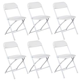 6pcs Classic White Plastic Folding Chair