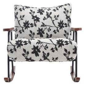 Modern Accent Chair Arm Chair Living Room Rocking Chair Metal Frame