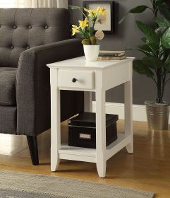 Bertie White Finish Accent Table