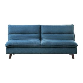 Casual Living Room Furniture 1pc Elegant Lounger Blue Textured Fabric Upholstered Sleeper Sofa Multifunctional