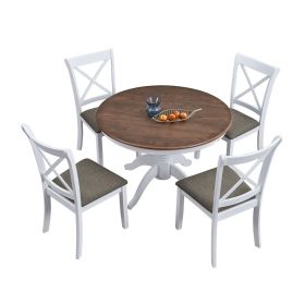 (1 Table with 4 Chairs)Wooden Dining Table Set for 4 Persons