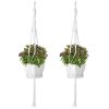 2Pcs Plant Hanger Flowerpot Net Bag 40in Cotton Rope Plant Hangers 4Legs Plant Hanger