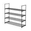 2 Set 4 Tiers Shoe Rack Shoe Tower Shelf Storage Organizer For Bedroom, Entryway, Hallway, and Closet Gray Color