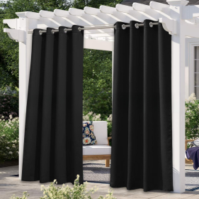 Solid Color Outdoor Waterproof And Sun Protection UV Protection High Precision Black Silk Shading Curtain (Option: Black-107 × 164cm)