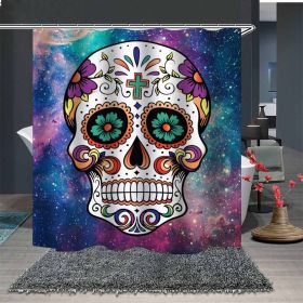 Skull Digital Print Shower Curtain (Option: 1color-150x180cm)