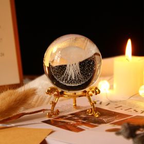 1pc Crystal Ball Art Decoration; Decoration Craft; Crystal Ball Valentine's Day Gifts Birthday Gifts (Color: Jellyfish)