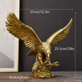 NORTHEUINS American Resin Golden Eagle Statue Art Animal Model Collection Ornament Home Office Desktop Feng Shui Decor Figurines (Color: Eagle L)