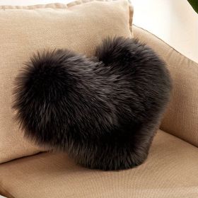 1pc Love Heart Plush Pillow - Soft and Cozy Indoor Sofa Chair Bed Cushion for Home Decoration - Removable and Machine Washable (Color: Dark Gray)