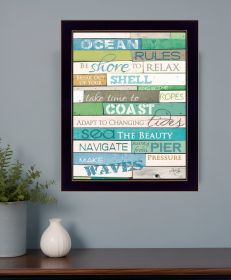 Ocean Rules Print Wall Art (Framed: Black, Style: 1)