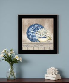 Farmhouse Blues Print Wall Art (Framed: Black, Style: 1)