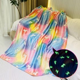Glow In The Dark Throw Blanket (Option: Rainbow)