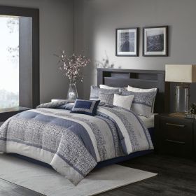 7 Piece Jacquard Comforter Set (Color: as Pic)