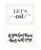 Set Of Two Lets Eat or Feed Them Print Kitchen Wall Art