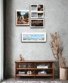 Seascape Print Wall Art (Framed: White, Style: 1)